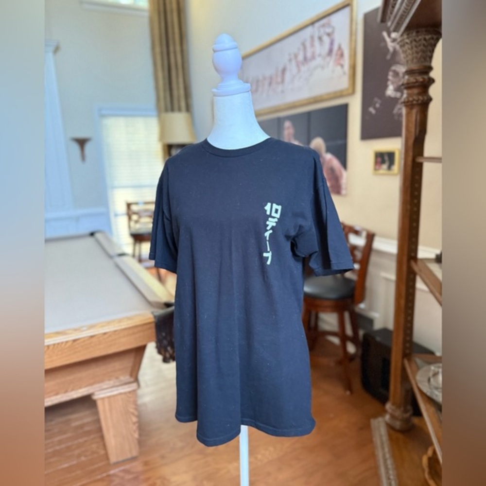 10.Deep Black Tee with White Graphic